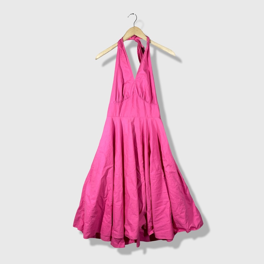 80s Marilyn Monroe Halter Dress Women 11/12 Pink Vintage Pinup Retro Barbiecore